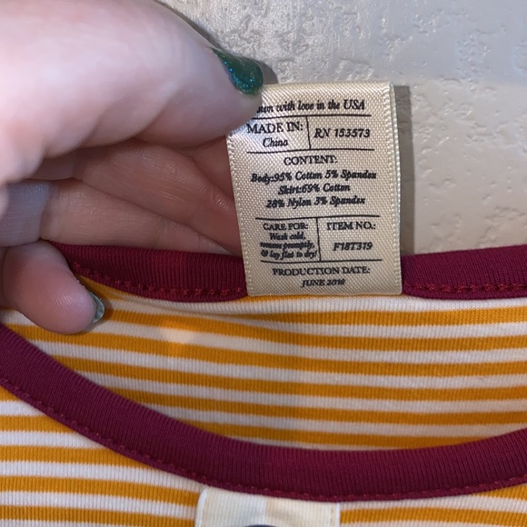 EUC Wild Flowers Boutique Size 12 Striped Stripe Babydoll Russian Doll Top - Picture 6 of 6